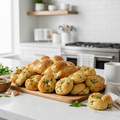 garlic buns and bread